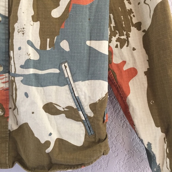 Blvck Scvle Green/orange Button Up Shirt SZ Large - Picture 3 of 10